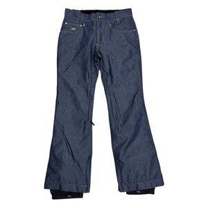 RIPZONE Faux Denim Snowboard Ski Winter Waterproof Snow Pants Womens Small